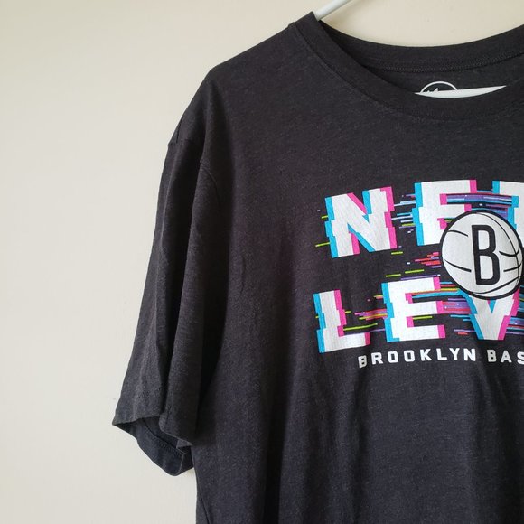 '47 Brooklyn Nets T-Shirt Tee Men's XL + XXL Nets Level NBA Basketball Black NWT - Picture 4 of 13